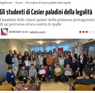 oggi treviso - li studenti di Casier paladini della legalità